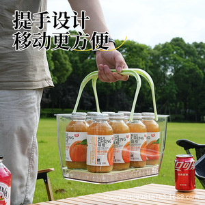 Portable Picnic <b>Basket</b> Double Layer <b>Large</b> Capacity Refrigerator <b>Storage</b> Fruit Vegetable Lunch Box Rectangle PP Eco Friendly - Product Image 3
