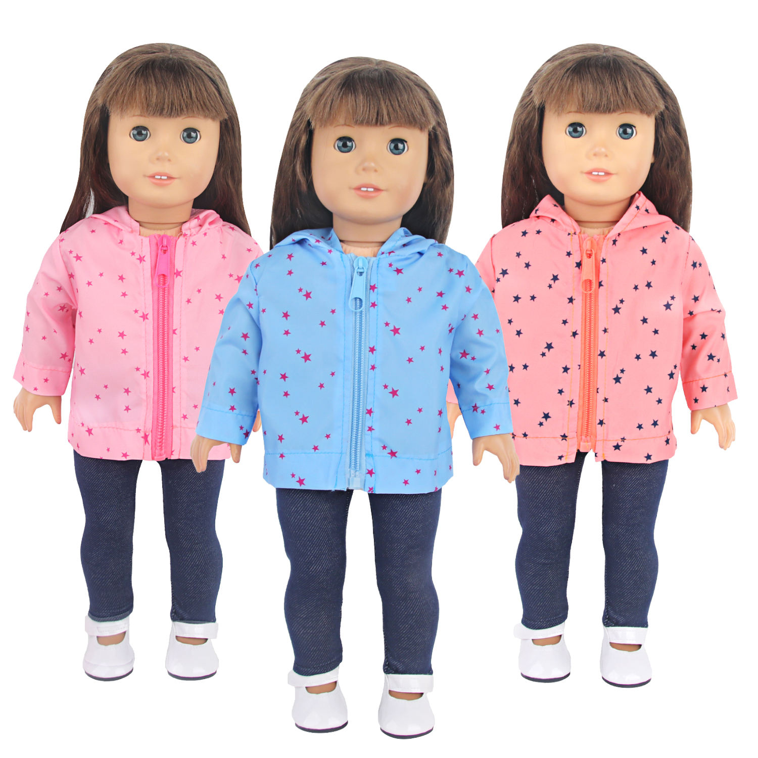 Dolltalk Brand High Quality 18 Inch American Doll Raincoat Hoodie