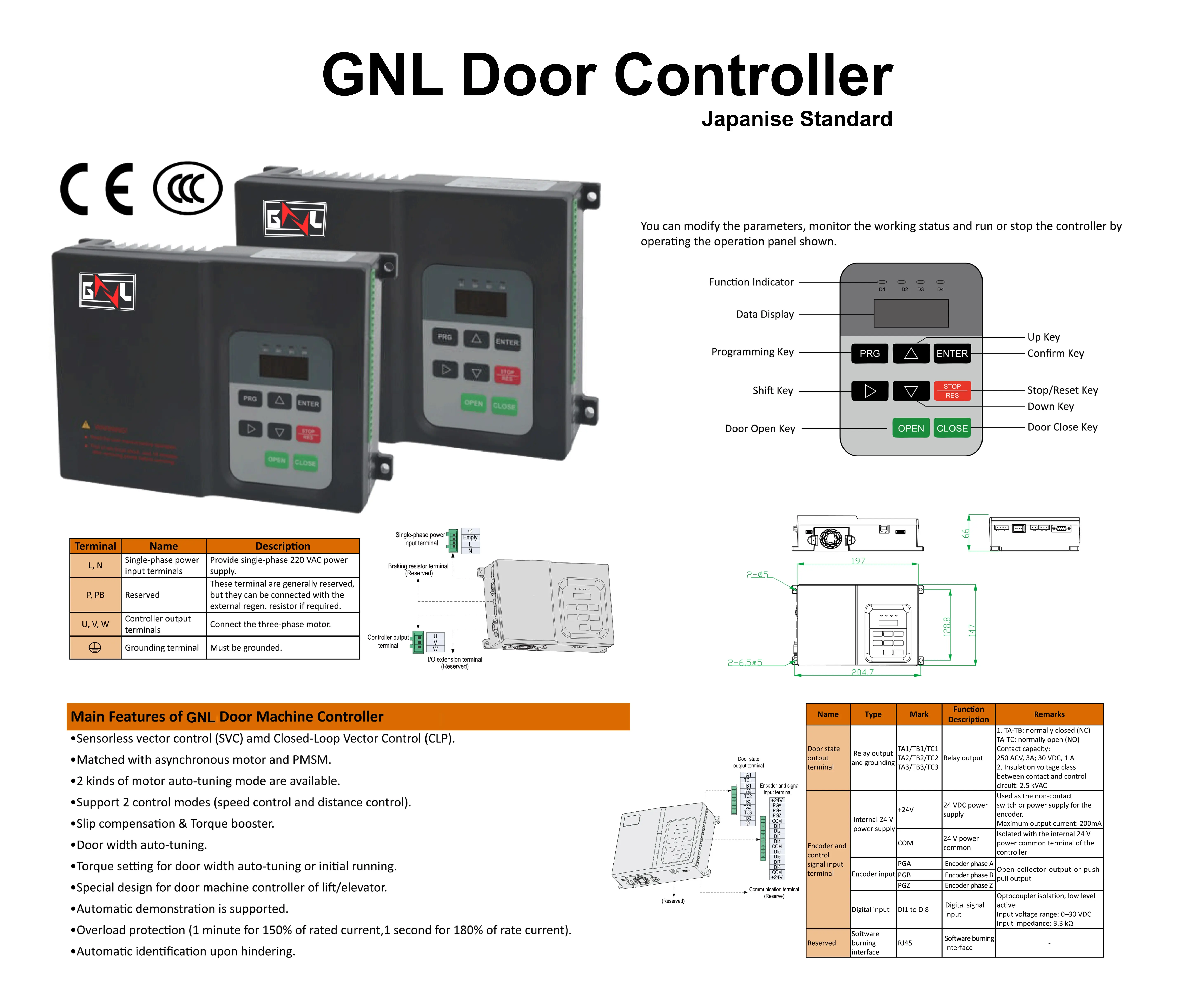 GNLエレベータードアコントローラー | エレベータードアマシンGNL-D-A-SOP4エレベーターコントローラー | リフトドアコントローラー