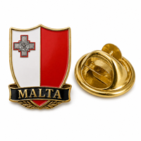 Badge épinglé personnalisé en émail du fabricant, vente en gros, épinglette en métal sculptée en 3D, souvenir de Malte