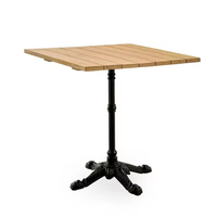 Table à manger blanche de style français moderne avec base en métal doré, écologique, résistante aux intempéries, pour usage extérieur en hôtel