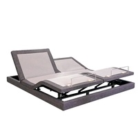 Lit double multifonctionnel intelligent à rails latéraux séparables, base de lit électrique réglable, massage, port USB, personnalisable