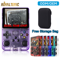 Console de jeu portable rétro originale à double puce R36S, écran 3,5 pouces, Linux ArkOS 2.0, lecteur de jeux portable avec sac pour enfants, cadeau familial