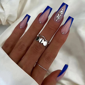 Vente en gros de faux ongles carrés <span class=keywords><strong>flamme</strong></span>, 24 pièces, couleurs mélangées, longs ongles colorés, pose d'ongles, art des ongles, emballage personnalisé avec logo - Product Image 5