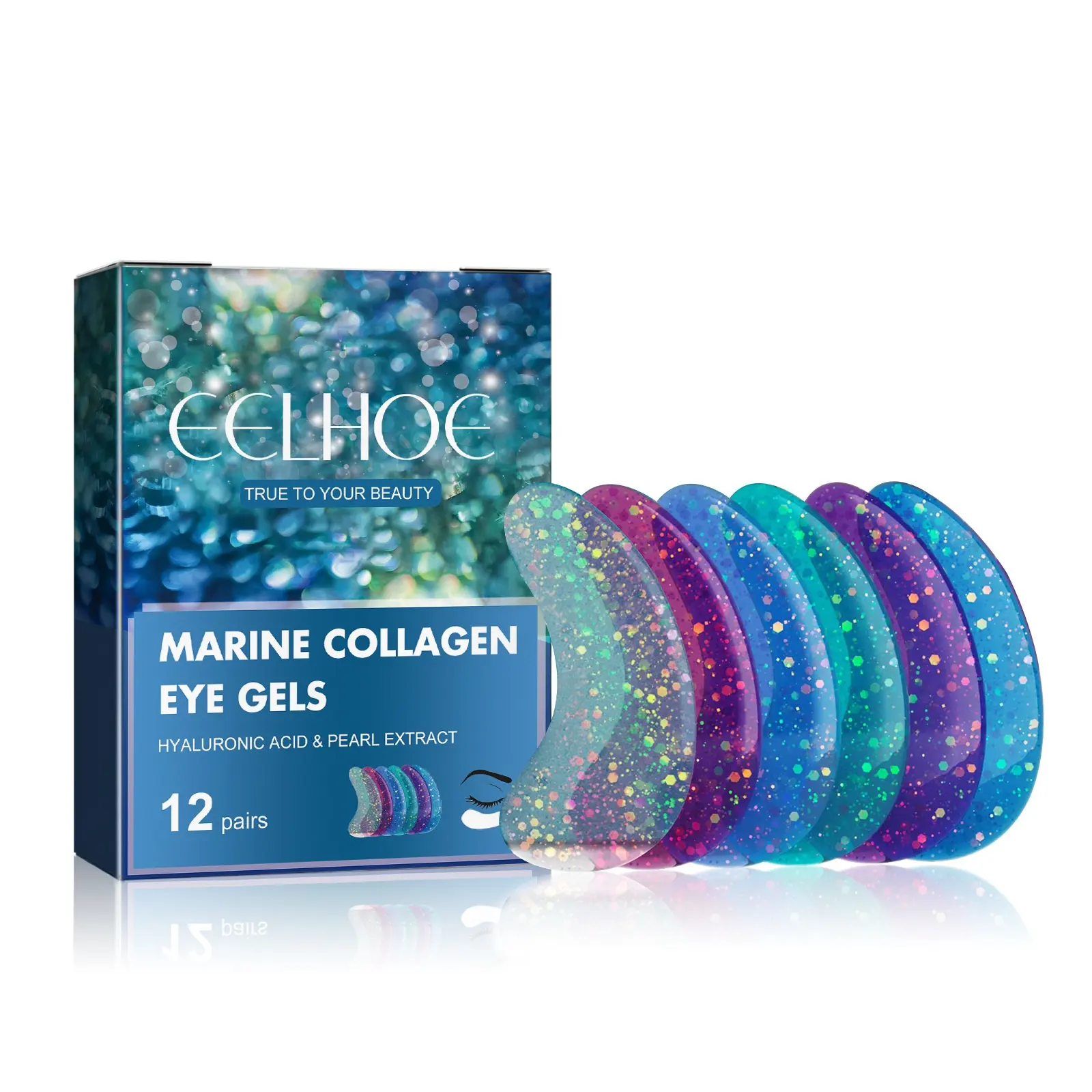 TIK TOK HOT gels pour les yeux au collagène marin masque 12 paires/boîte en gros hydrater la peau autour des yeux masques de gel pour les yeux anti-rides