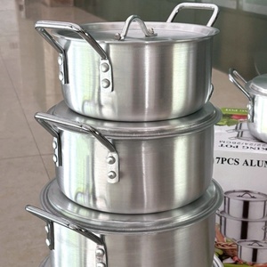 7pcs Thickened Aluminum Cookware <b>Set</b> Non-stick Saucepan Soup <b>Pot</b> Frying Pan with Lids Induction Compatible Kitchenware Wholesale - Product Image 3