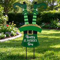 Décoration de jardin résistante aux intempéries en fer forgé pour la fête de la Saint-Patrick, idéale pour la véranda et le jardin, décoration saisonnière pour fêtes