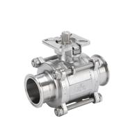Robinet à bille à dégagement rapide en trois parties, plateforme haute, tout compris, sanitaire, manuel, acier inoxydable 304 316L, eau, OEM