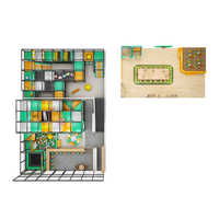 Centre d'activités intérieur combiné avec piscine à balles, trampoline, structure d'escalade, salle de classe, espace sensoriel, personnalisable pour enfants