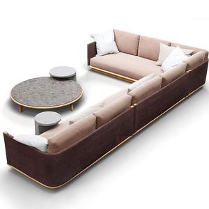Ensemble <span class=keywords><strong>de</strong></span> meubles <span class=keywords><strong>de</strong></span> <span class=keywords><strong>jardin</strong></span> en teck imperméable, <span class=keywords><strong>canapé</strong></span> <span class=keywords><strong>de</strong></span> patio en rotin moderne et luxueux - Product Image 6