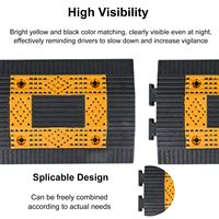 Pare-chocs de vitesse en caoutchouc jaune et noir antidérapant, pour la sécurité routière, durable et robuste, idéal pour les parkings et garages.
