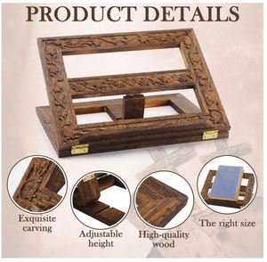 Maßgefertigter Verstellbarer Holz-Bibelständer, Geschnitzter Bibelhalter, Missal-Buchständer zum Lesen, Klappbarer Religiöser Gebetsständer - Product Image 4