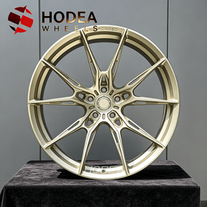 Rines HODEA de 10 radios, bronce mate, forjados, personalizados de 18-22 pulgadas, 5x112, 5x114.3, ET ajustable, de aleación. - Product Image 1