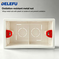 Boîtier de jonction électrique encastré DELEFU 118 Type 2, en PVC, ignifuge, pour interrupteur mural et prise, 110x65x50mm
