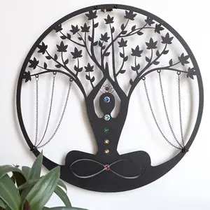 Metal Wall Art decor Yoga Meditation Metal Wall Hanging Crafts