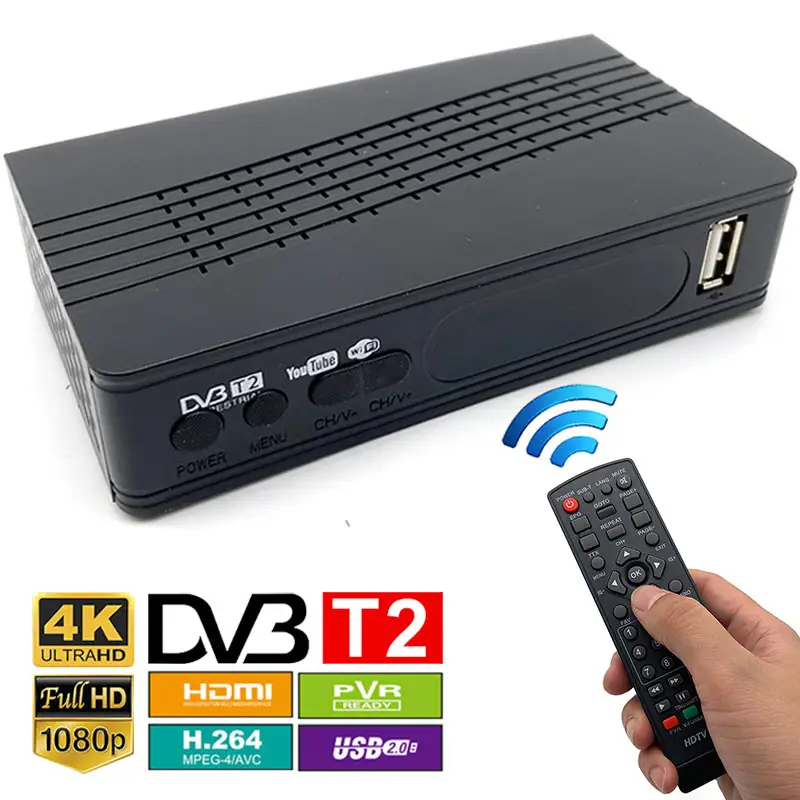 Personalizada TV digital PVR H.264 HEVC DVB T2 HDTV 4K DD libre MPEG4 DVB T2 receptor decodificador de TV precio HD Set-Top Box