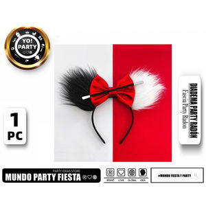 FESTIVAL PARTY Mouse Character <b>Headband</b> Black & White <b>Fur</b> #81819 - Product Image 1