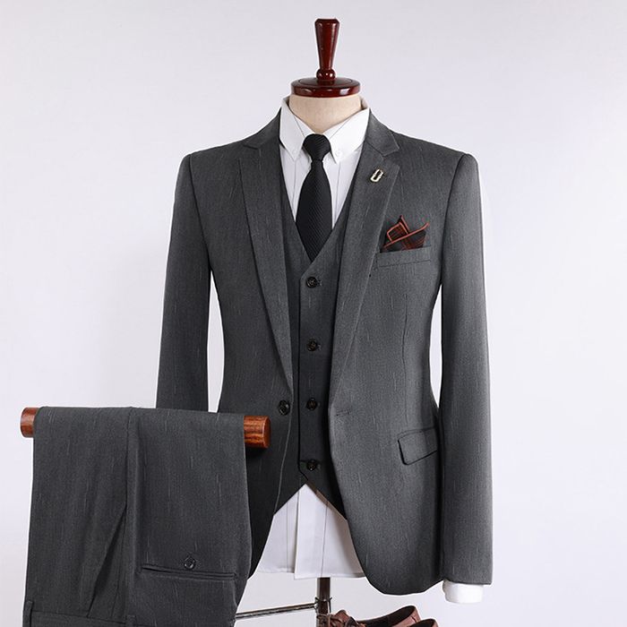 Costume + gilet gris foncé
