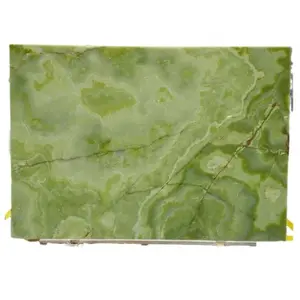 豪华天然石材透明大理石开卷绿色onice缟玛瑙，绿玉onyx背景墙装饰