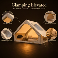 Tente gonflable pour le camping, avec fenêtre de toit, pompe, installation rapide, tissu Oxford, pour 4 à 12 personnes, tente de camping familiale imperméable, glamping