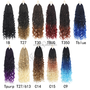 <span class=keywords><strong>Capelli</strong></span> Sintetici per Trecce <span class=keywords><strong>Africane</strong></span> all'Ingrosso, 14/20/22 Pollici, Stile Boho Crochet Riccio, River Locs Resistenti al Calore - Product Image 3