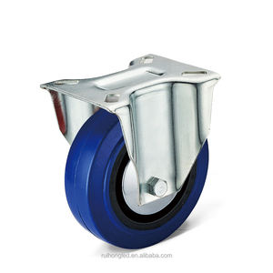 Ruletas industriales de goma elástica azul de 5 pulgadas para carros, ruedas de 135kg - Product Image 1