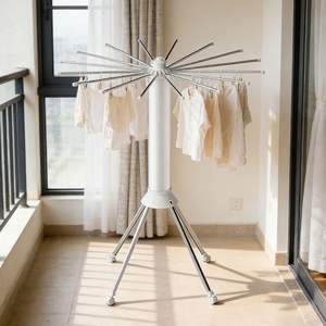 Séchoir à <span class=keywords><strong>linge</strong></span> pliable moderne et abordable, support rotatif en métal pour balcon, séchoir à <span class=keywords><strong>linge</strong></span> trépied pieuvre - Product Image 4