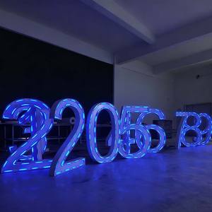 Letreros Electrónicos <span class=keywords><strong>LED</strong></span> Multicolor Personalizados de Pie Letras Iluminadas Letreros <span class=keywords><strong>LED</strong></span> Programables de 4 Pies para Suministros de Fiesta - Product Image 6