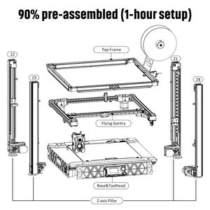 Imprimante 3D FDM Sovol SV08 jusqu'à 700 mm/s avec volume d'impression de 350*350*345 mm, caméra intégrée, rails linéaires sur tous les axes - Product Image 3