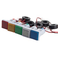 Voltmètre numérique LED carré AD16-22DSA 22 mm, ampèremètre AC 60-500V 100A, mini indicateur lumineux avec transformateur de courant