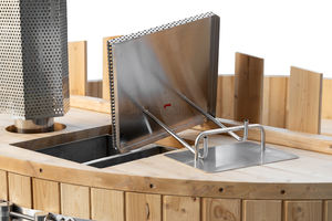 대형 6-8인용 야외 일본식 온수 욕조 장작 난방 써모 파인 히터 전기 마사지 삼나무 목재 스파 욕조 - Product Image 6