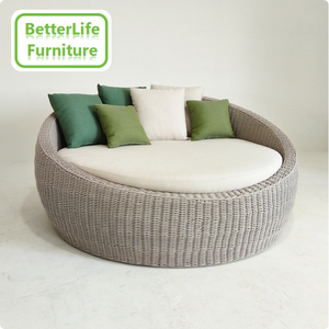 Appartement Loisirs Patio Bain de soleil Mobilier de jardin Centre de spa <span class=keywords><strong>Club</strong></span> Bain de soleil rond Chaise de piscine en rotin synthétique <span class=keywords><strong>Lit</strong></span> avec coussin - Product Image 3