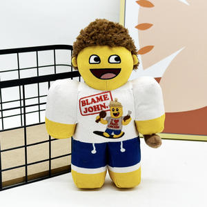 I giocattoli di peluche Shedletsky con logo personalizzato sorridono a bocca aperta le bambole gialle imbottite da uomo hanno perso la tribù periferica regalo per bambola di peluche - Product Image 2