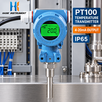 Transmitter Suhu Digital Industri Pt100 Output 4-20mA 16-36VDC Komunikasi RS485/HART IP65 untuk Proses Kimia