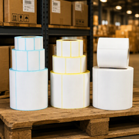 Étiquette thermique adhésive perforée personnalisée en usine 50x25 60x40 70x50 70x60 100x80 70g pour code-barres de livraison