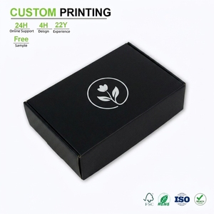 Boîte en carton noire simple <span class=keywords><strong>et</strong></span> haute, avec couvercle à encoche étroit, panneau anti-poussière <span class=keywords><strong>et</strong></span> impression blanche nette, pour produits de vente au détail minimalistes. - Product Image 1