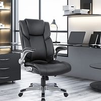 Chaise de bureau administrative à dossier haut, ergonomique, chaise de bureau en cuir pour ordinateur à domicile avec coussin moelleux et accoudoirs inclinables réglables