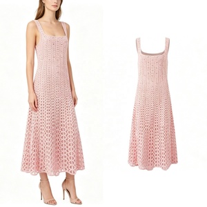 ODINA Eleganti Top Corti alla Moda con Strass, Copricostume all'Uncinetto Senza Maniche, Set Due Pezzi <span class=keywords><strong>in</strong></span> <span class=keywords><strong>Maglia</strong></span> Traforata, Abiti Lunghi - Product Image 1