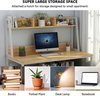 Bureau d'angle pour ordinateur de chambre à coucher, bureau de travail à domicile avec étagère pour la maison