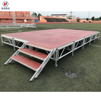 Plateforme de scène en alliage d'aluminium à 4 pieds, réglable, durable, à montage rapide, avec surface antidérapante et imperméable, certifiée TUV CE, 2023