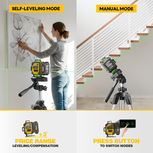Niveau <span class=keywords><strong>laser</strong></span> rotatif 4D vert à auto-nivellement 360 degrés, mini trépied portable industriel, précision 1 mm, pour bricolage et pose de carrelage - Product Image 3