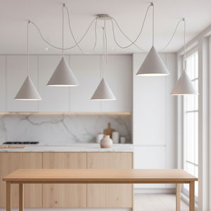 Lustre suspendu en métal de luxe nordique à hauteur réglable, 5 ampoules, luminaire de restaurant, luminaires spéciaux de luxe - Product Image 6