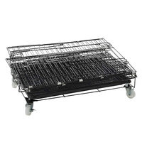 Fil d'acier inoxydable 4 niveaux cage pour chat en métal extérieur cages pour chat avec roues à vendre
