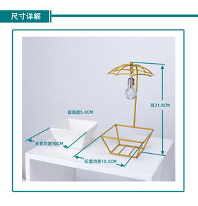 Paraplu Vorm Ijzeren Frame Vaas Gloeilamp Decoratie Huis Keramische Bloempot & Ijzeren Plant Houders Vetplanten Planter - Product Image 6