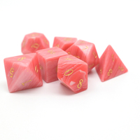 Jeu de dés en pierre d'agate polyédrique, parfait pour D & D et autres jeux de société.