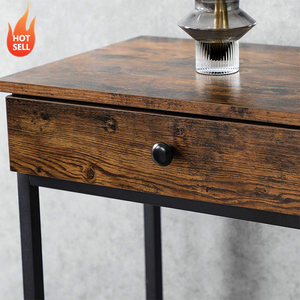Meubles de salon industriel, couloir marron, cadre en <span class=keywords><strong>acier</strong></span>, Table de <span class=keywords><strong>Console</strong></span> en <span class=keywords><strong>bois</strong></span> moderne avec 2 tiroirs - Product Image 5