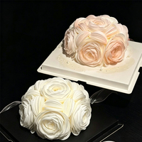 Große Essbare Reispapier 3D-Rosen-Kuchendekoration, Kuchendeko-Zubehör, 9cm Künstliche Blume für Partys