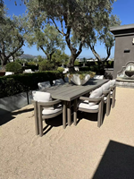 Nouveau design Ensemble de salle à manger d'extérieur, de jardin et de terrasse Mobilier de restaurant Ensemble table et chaises d'extérieur en bois de teck