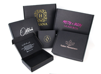 Boîte de colisage en carton noir mat personnalisée avec logo, emballage rigide en papier pour envoi postal
