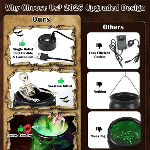 Agente de Dropshipping para Shopify: Caldero de Bruja para Fiesta de Halloween 2026 con Luz LED, Generador de Niebla y Decoración de Esqueleto - Product Image 4
